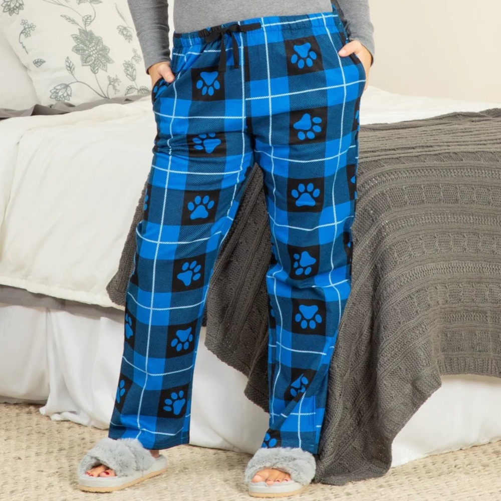 Paw print pajama pants size large
